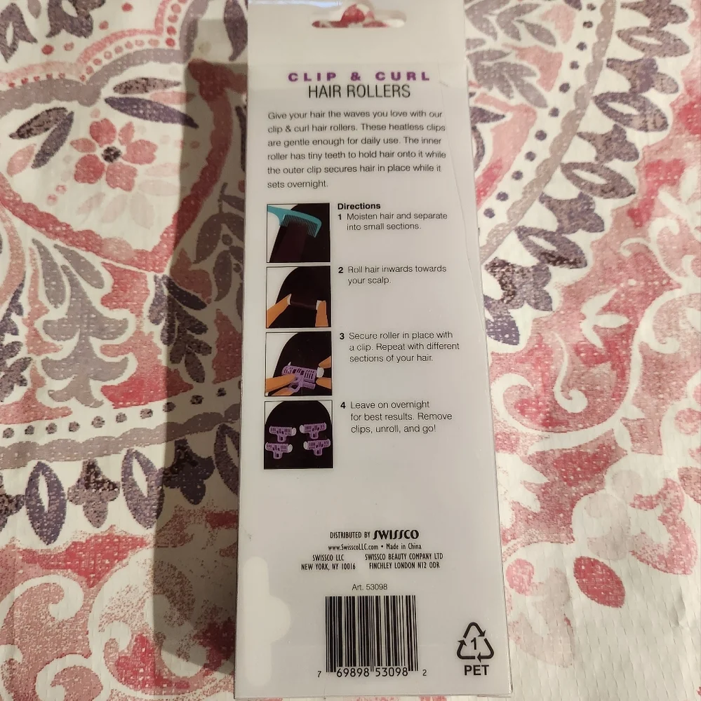 Swissco PRO Clip & Curl 1 Inch, 6 Hair Rollers Add Volume Thicker Hair No Heat